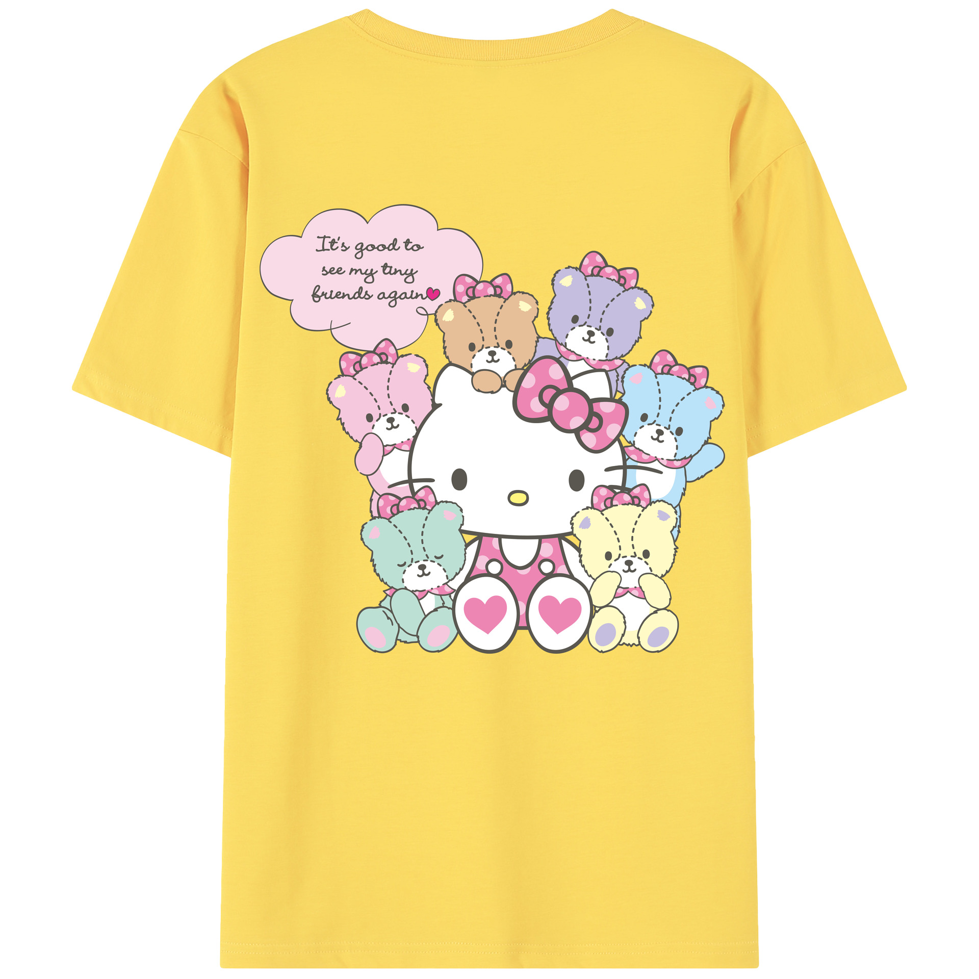 （画像用） Hello Kitty ハローキティ 綿100％半袖Tシャツ（背面プリント）