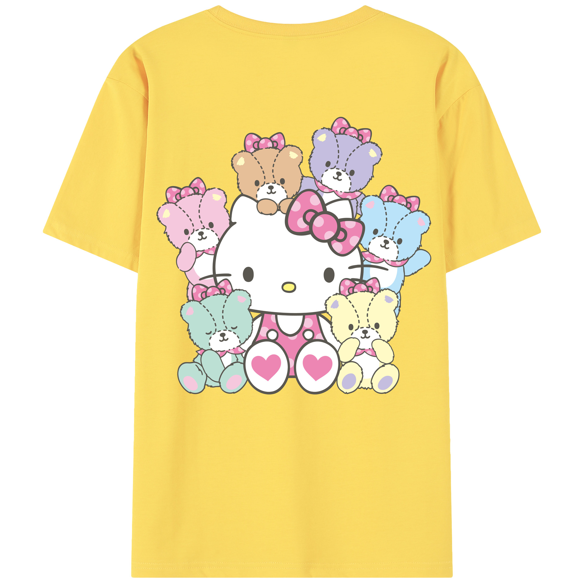 （画像用） Hello Kitty ハローキティ 綿100％半袖Tシャツ（背面プリント）