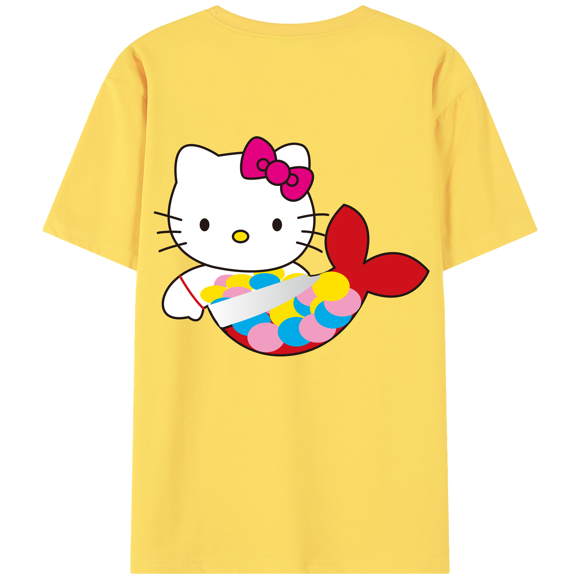 （画像用） Hello Kitty ハローキティ 綿100％半袖Tシャツ（背面プリント）