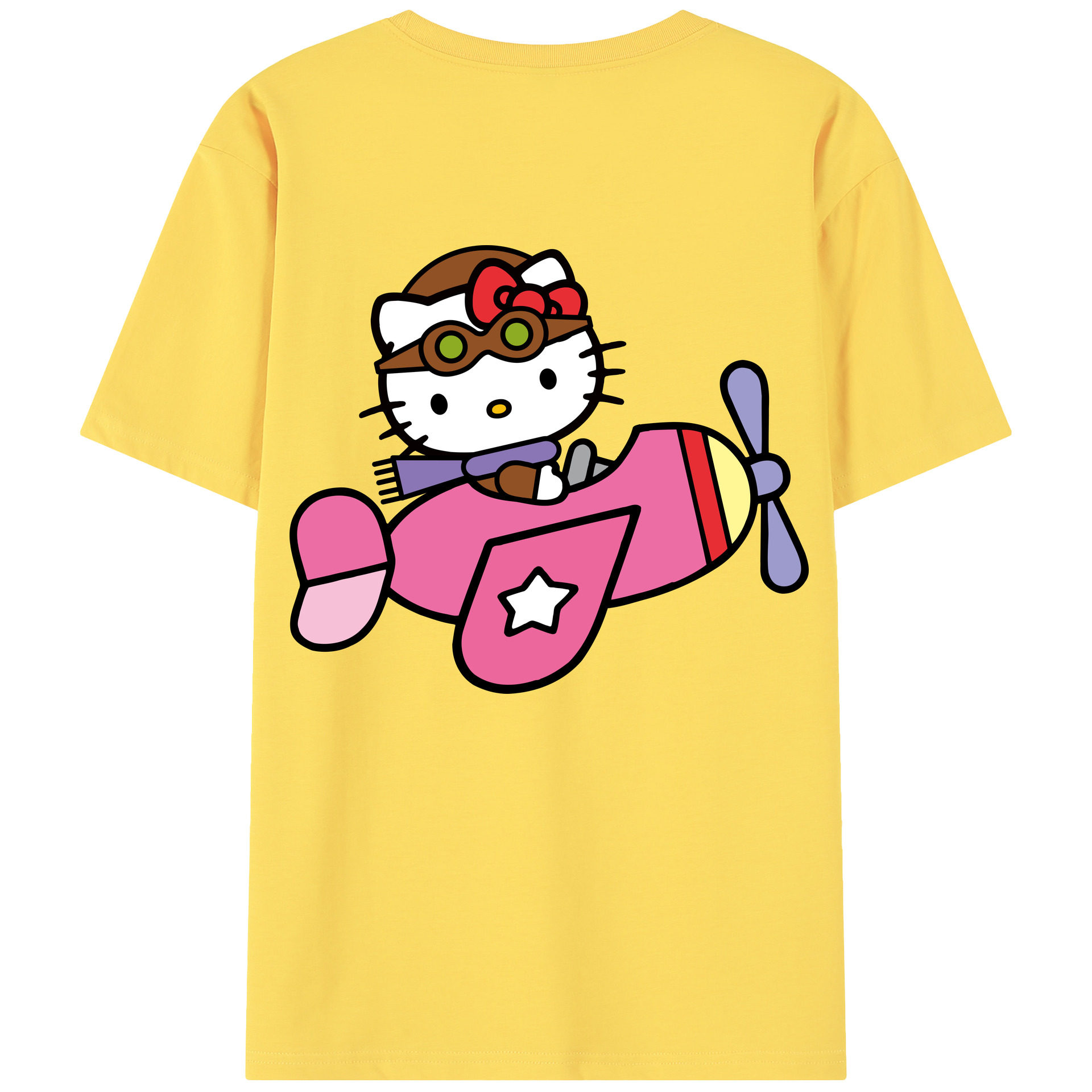 （画像用） Hello Kitty ハローキティ 綿100％半袖Tシャツ（背面プリント）