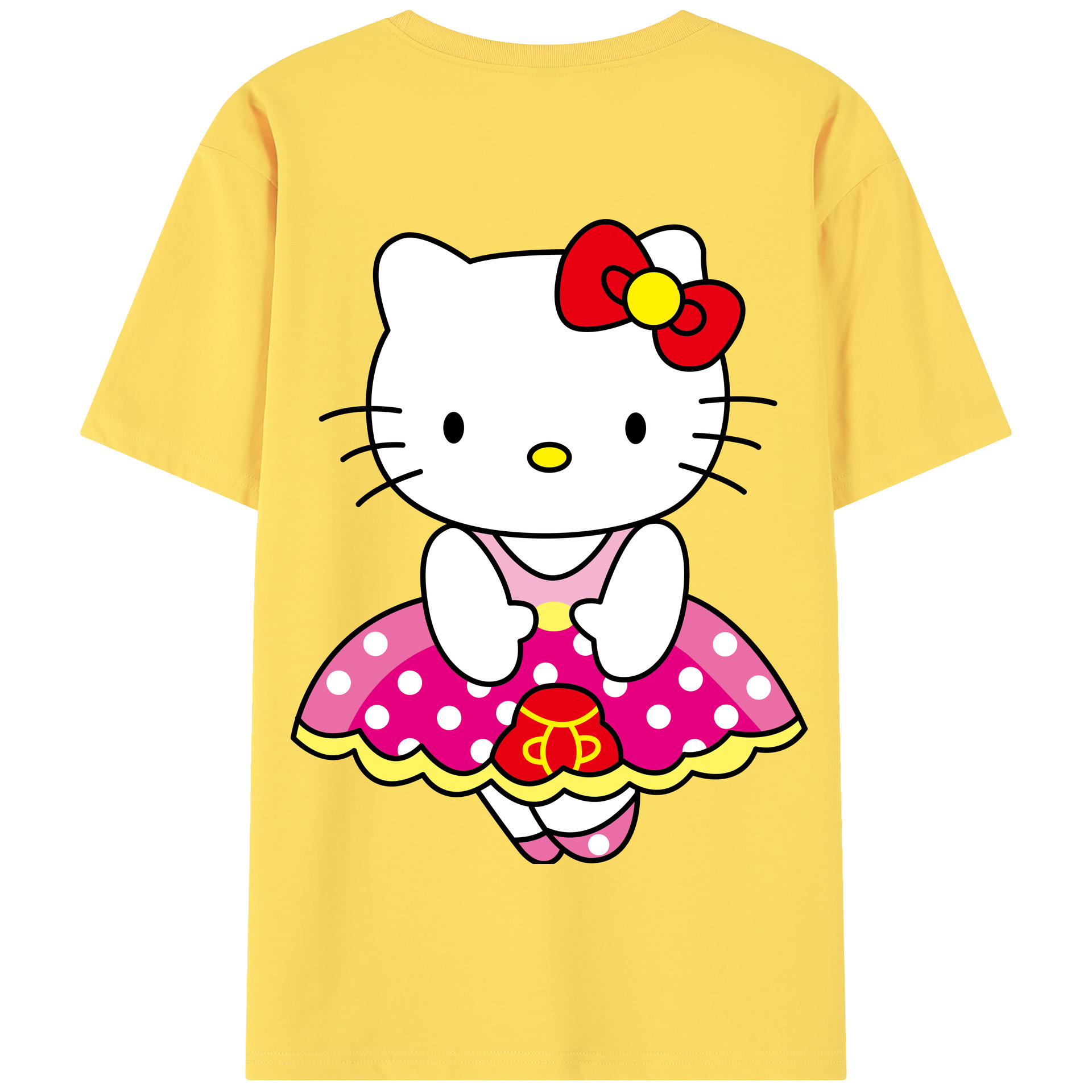 （画像用） Hello Kitty ハローキティ 綿100％半袖Tシャツ（背面プリント）
