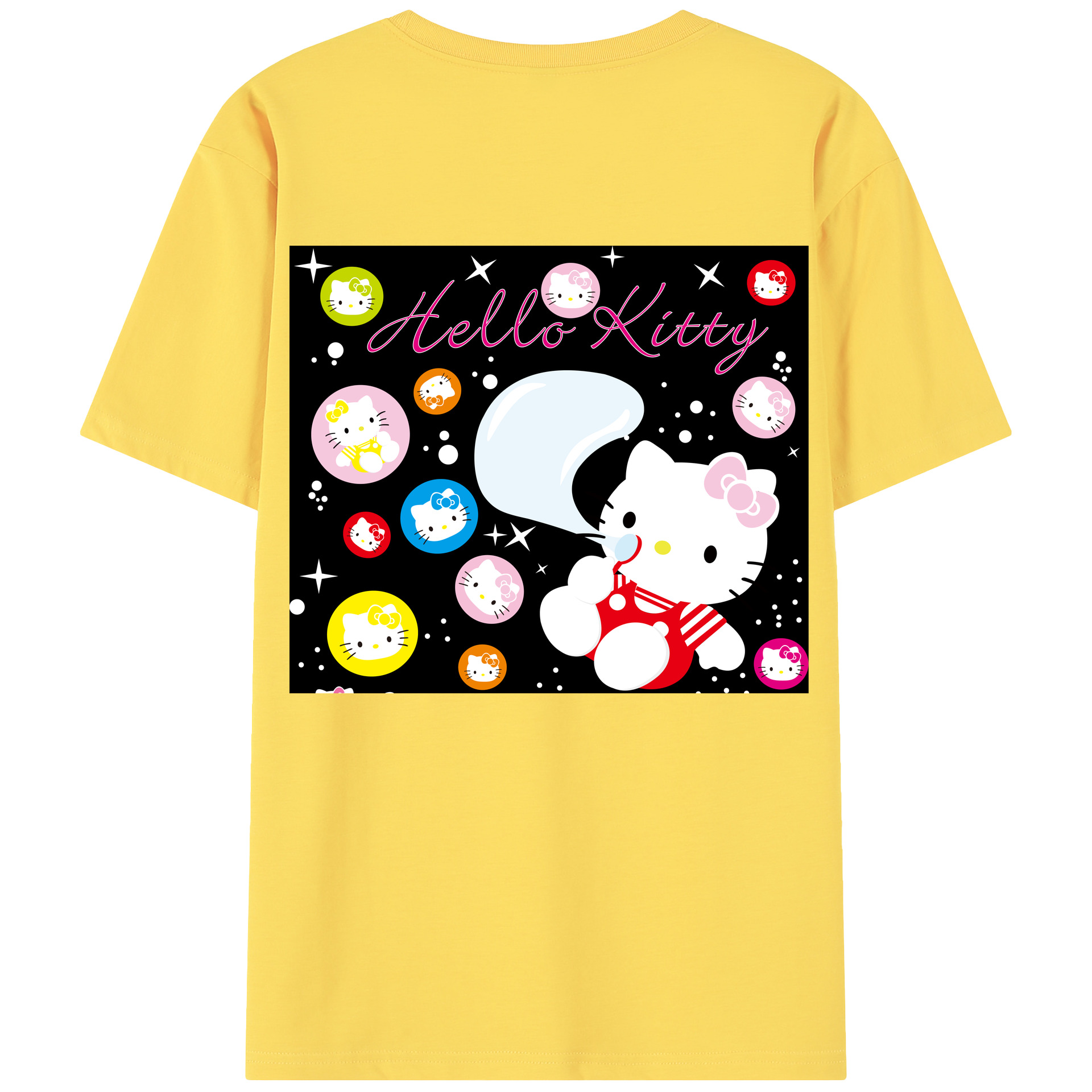 （画像用） Hello Kitty ハローキティ 綿100％半袖Tシャツ（背面プリント）