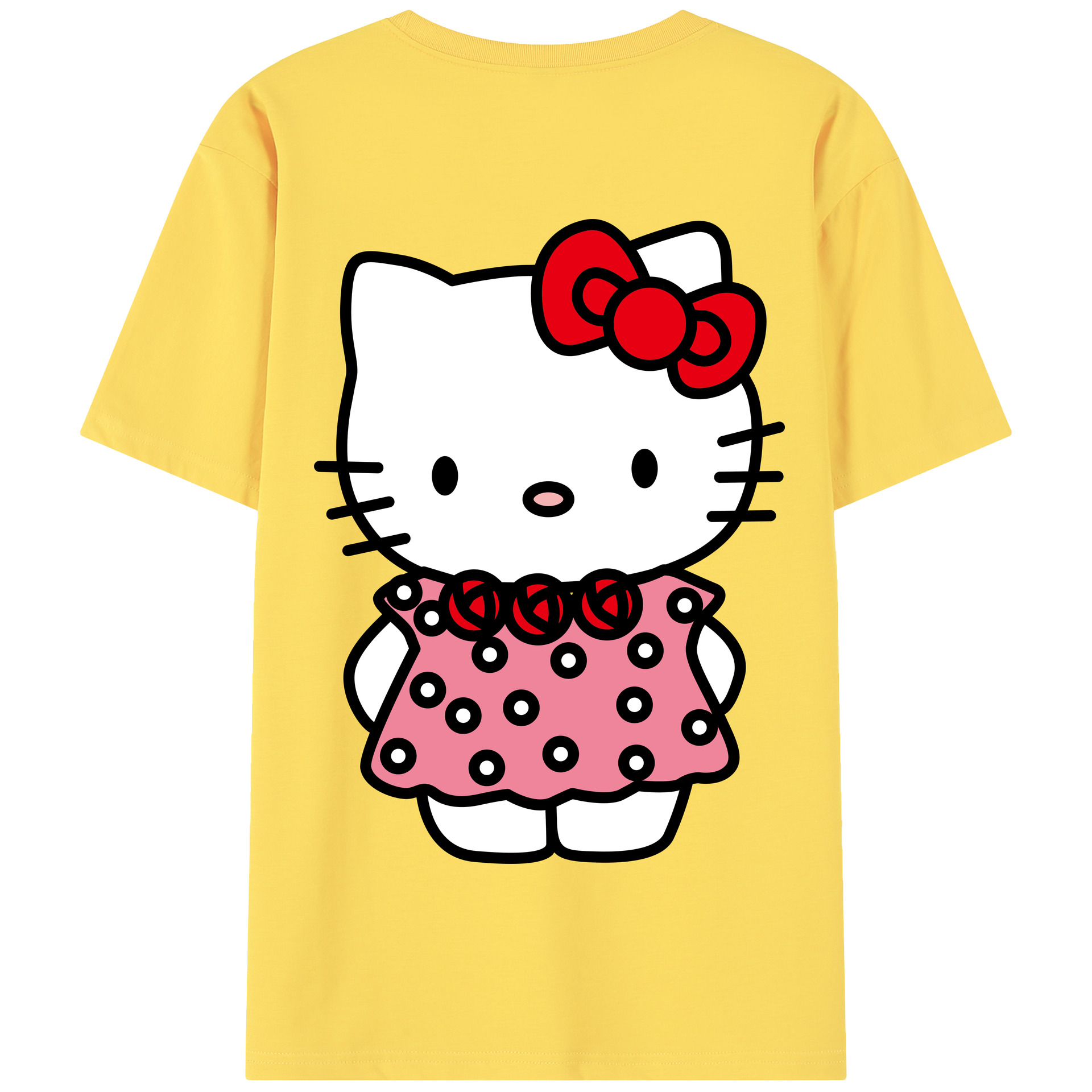 （画像用） Hello Kitty ハローキティ 綿100％半袖Tシャツ（背面プリント）
