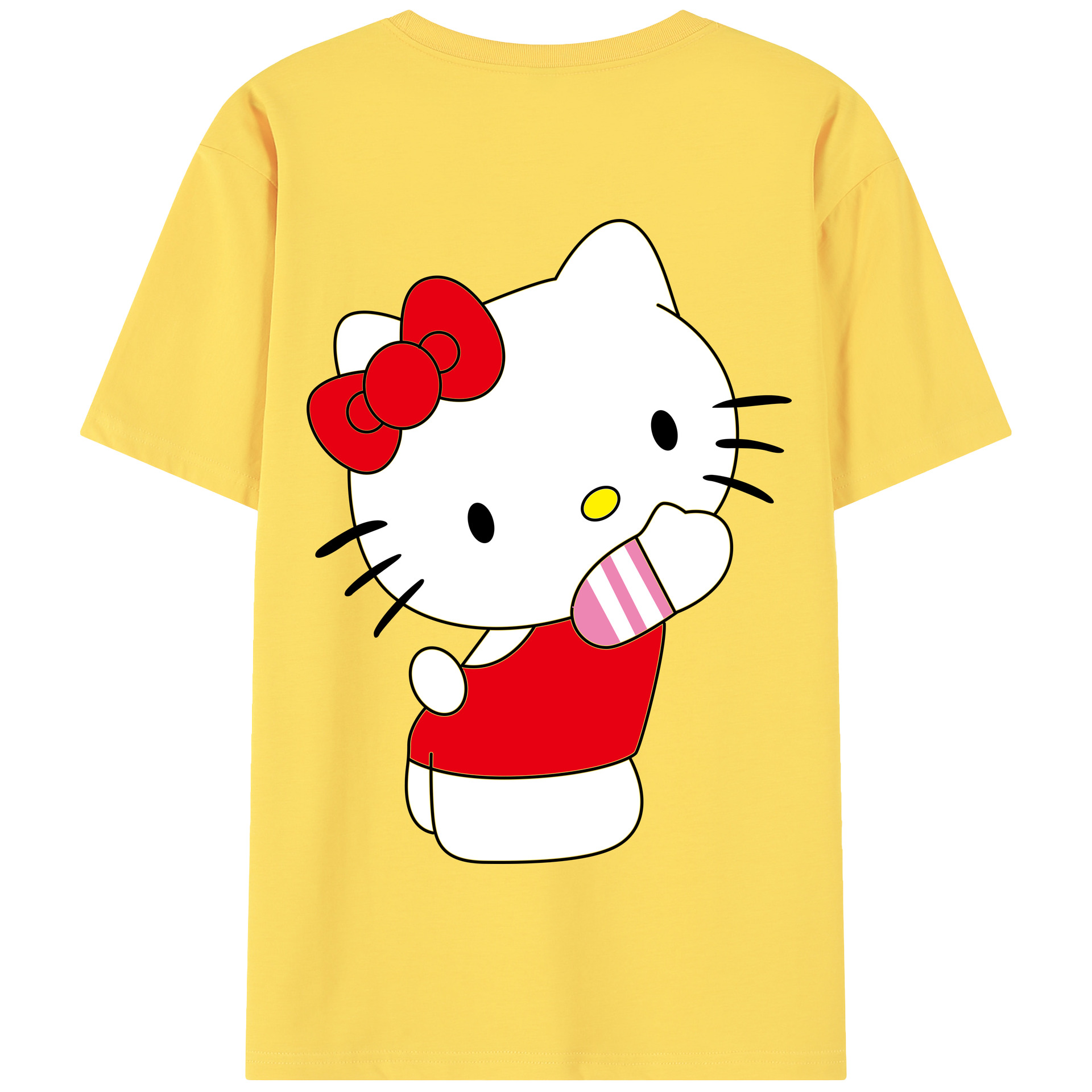 （画像用） Hello Kitty ハローキティ 綿100％半袖Tシャツ（背面プリント）