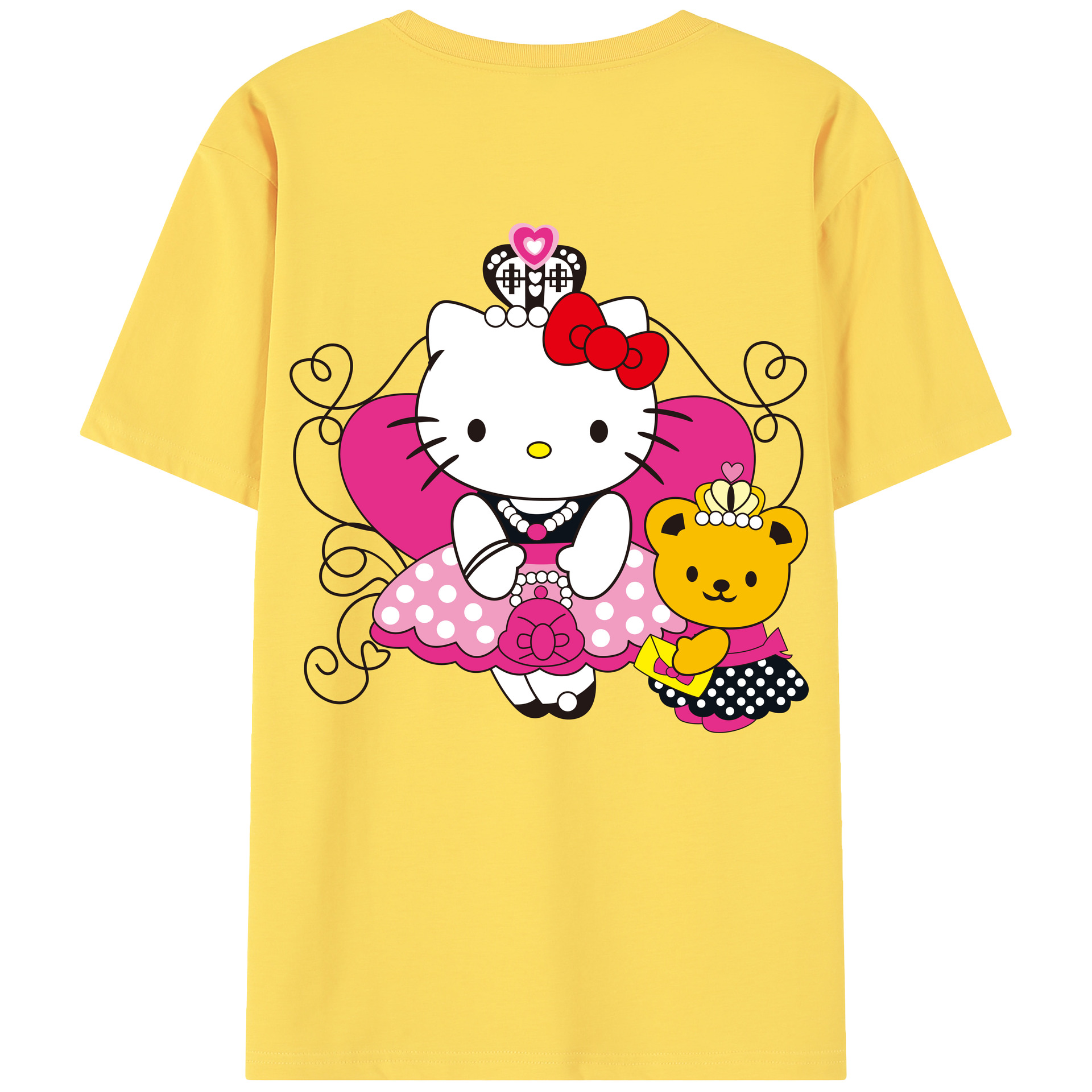 （画像用） Hello Kitty ハローキティ 綿100％半袖Tシャツ（背面プリント）
