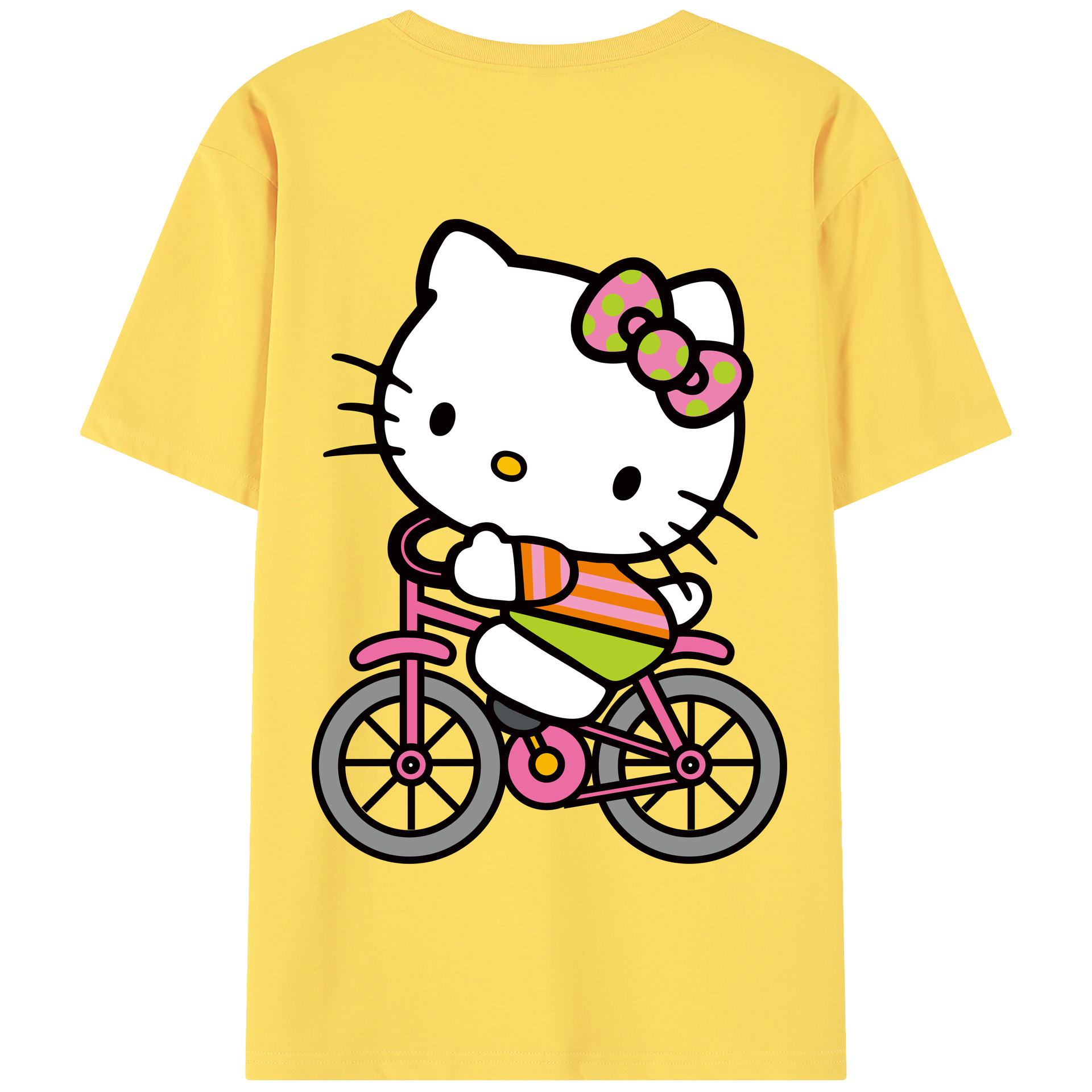 （画像用） Hello Kitty ハローキティ 綿100％半袖Tシャツ（背面プリント）