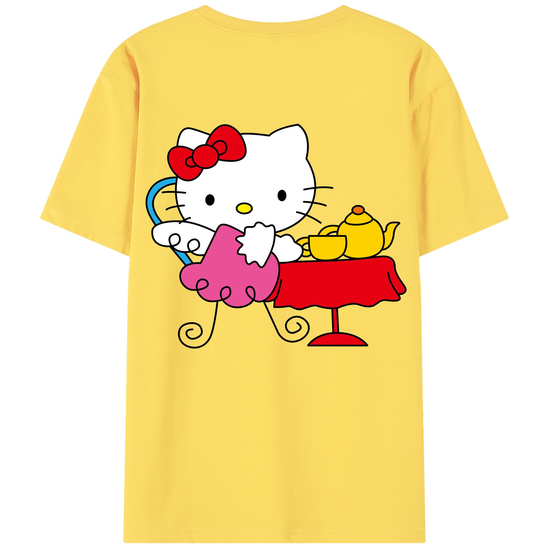 （画像用） Hello Kitty ハローキティ 綿100％半袖Tシャツ（背面プリント）