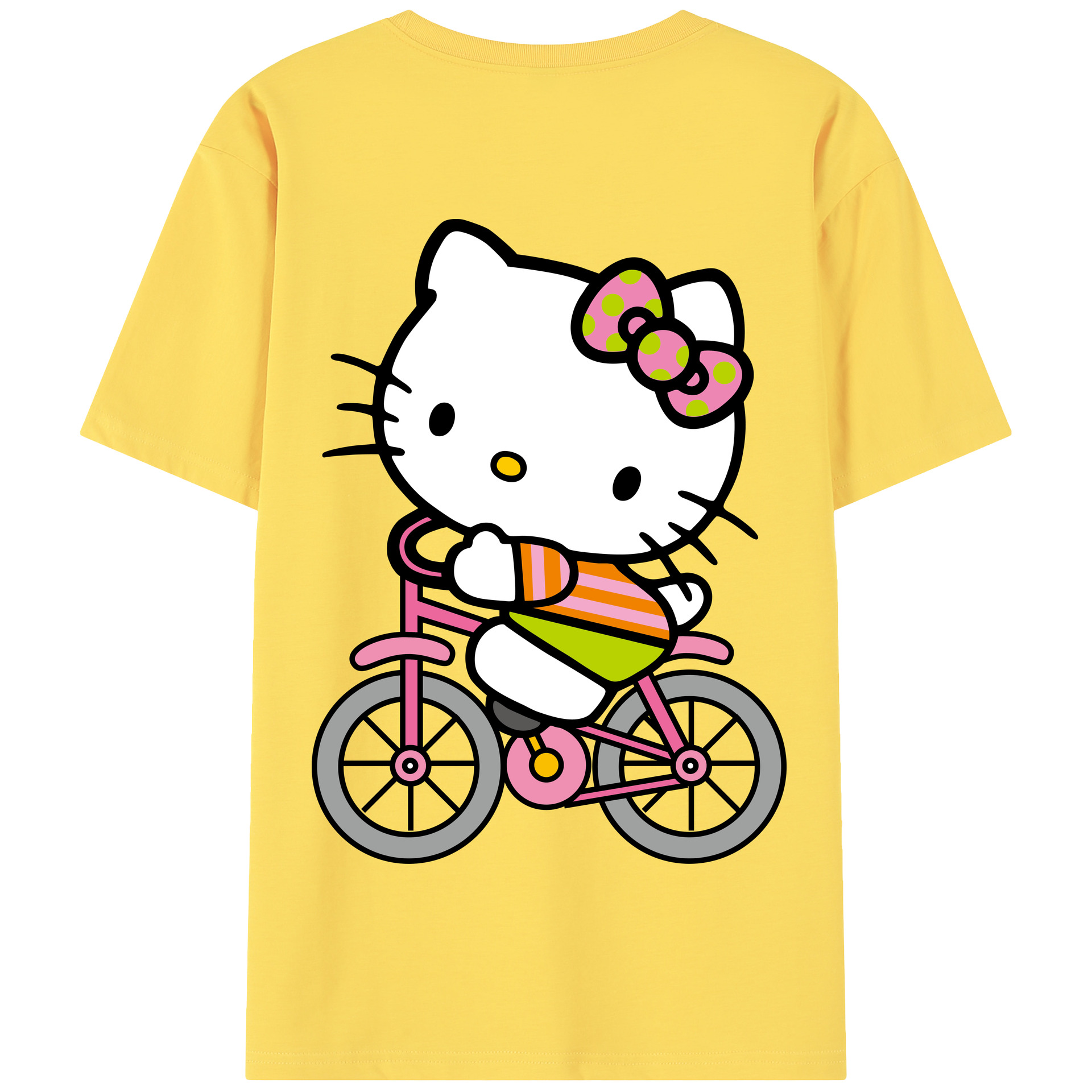 （画像用） Hello Kitty ハローキティ 綿100％半袖Tシャツ（背面プリント）