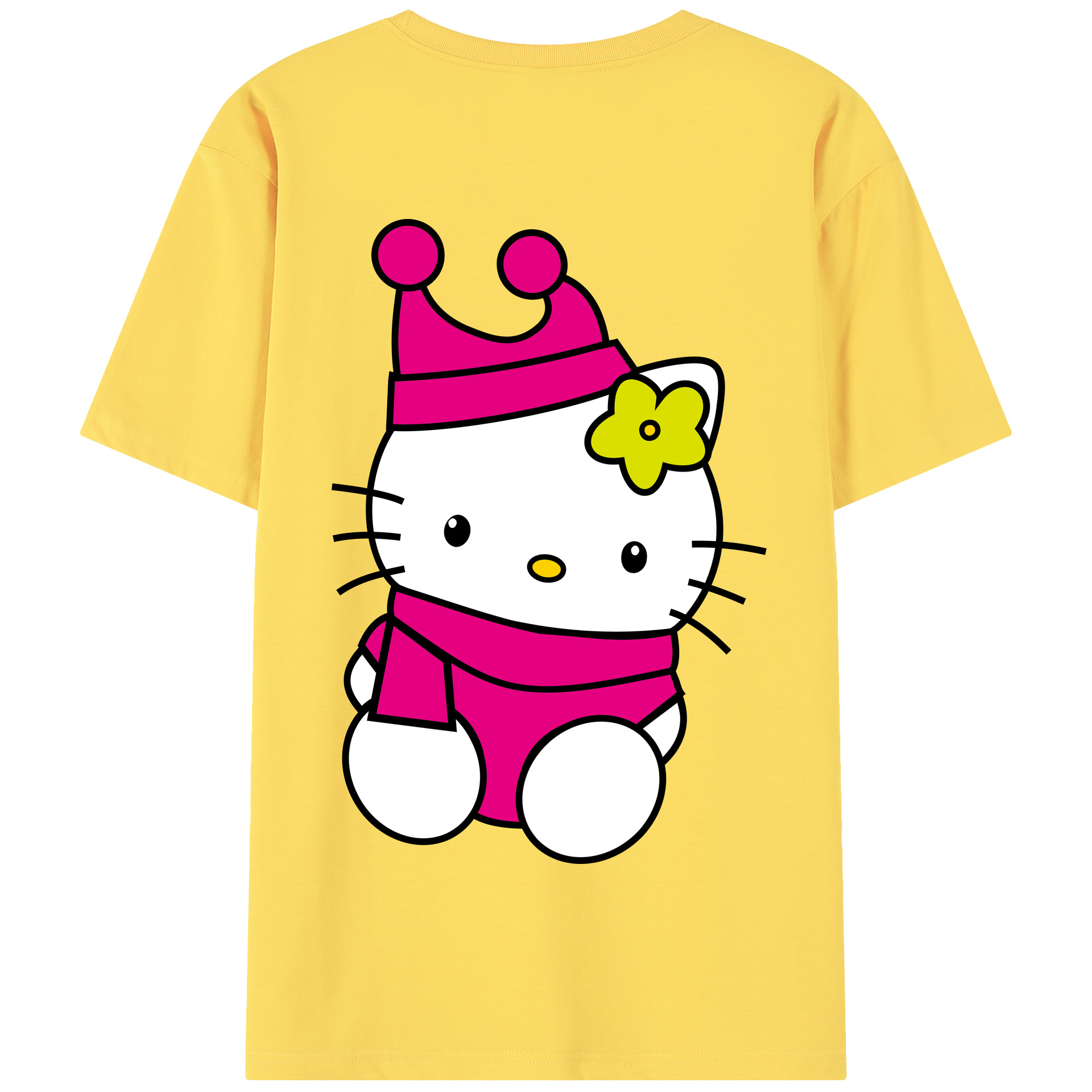（画像用） Hello Kitty ハローキティ 綿100％半袖Tシャツ（背面プリント）