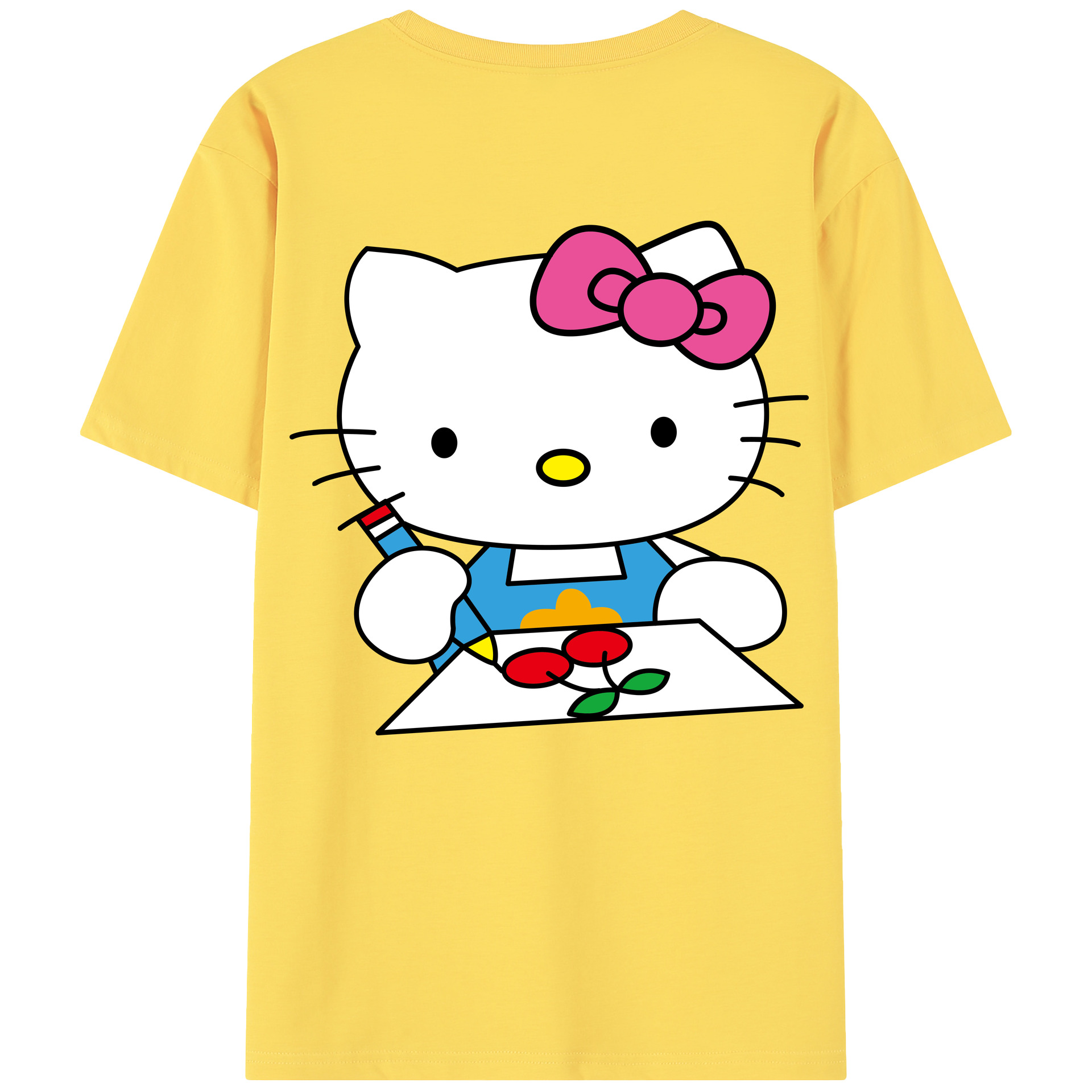 （画像用） Hello Kitty ハローキティ 綿100％半袖Tシャツ（背面プリント）