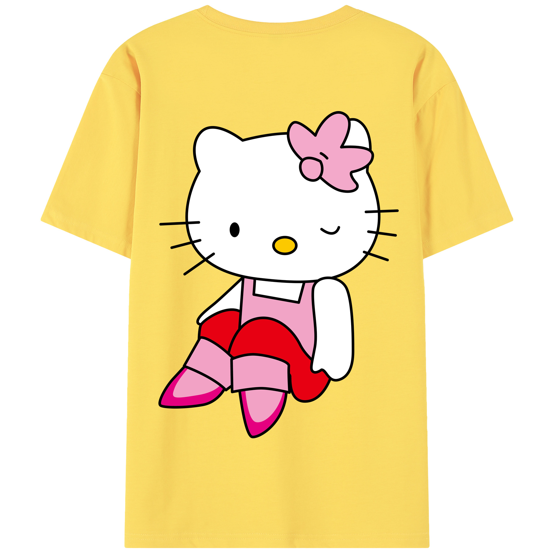 （画像用） Hello Kitty ハローキティ 綿100％半袖Tシャツ（背面プリント）