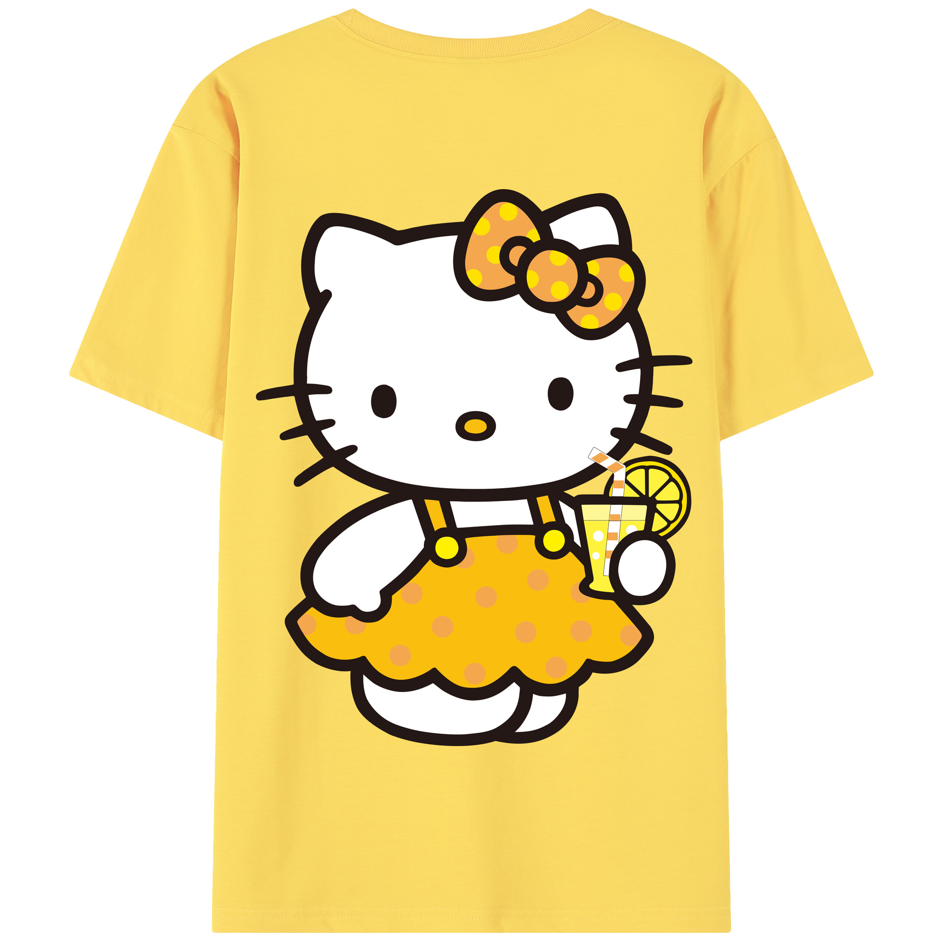 （画像用） Hello Kitty ハローキティ 綿100％半袖Tシャツ（背面プリント）