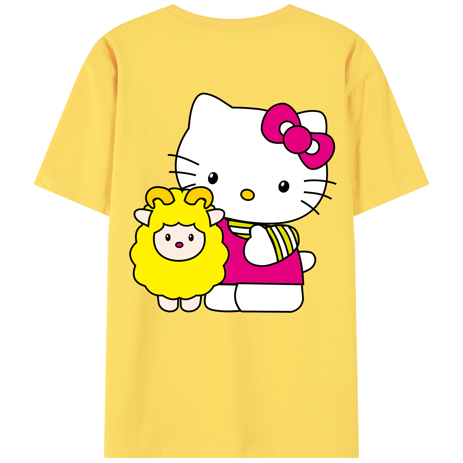 （画像用） Hello Kitty ハローキティ 綿100％半袖Tシャツ（背面プリント）