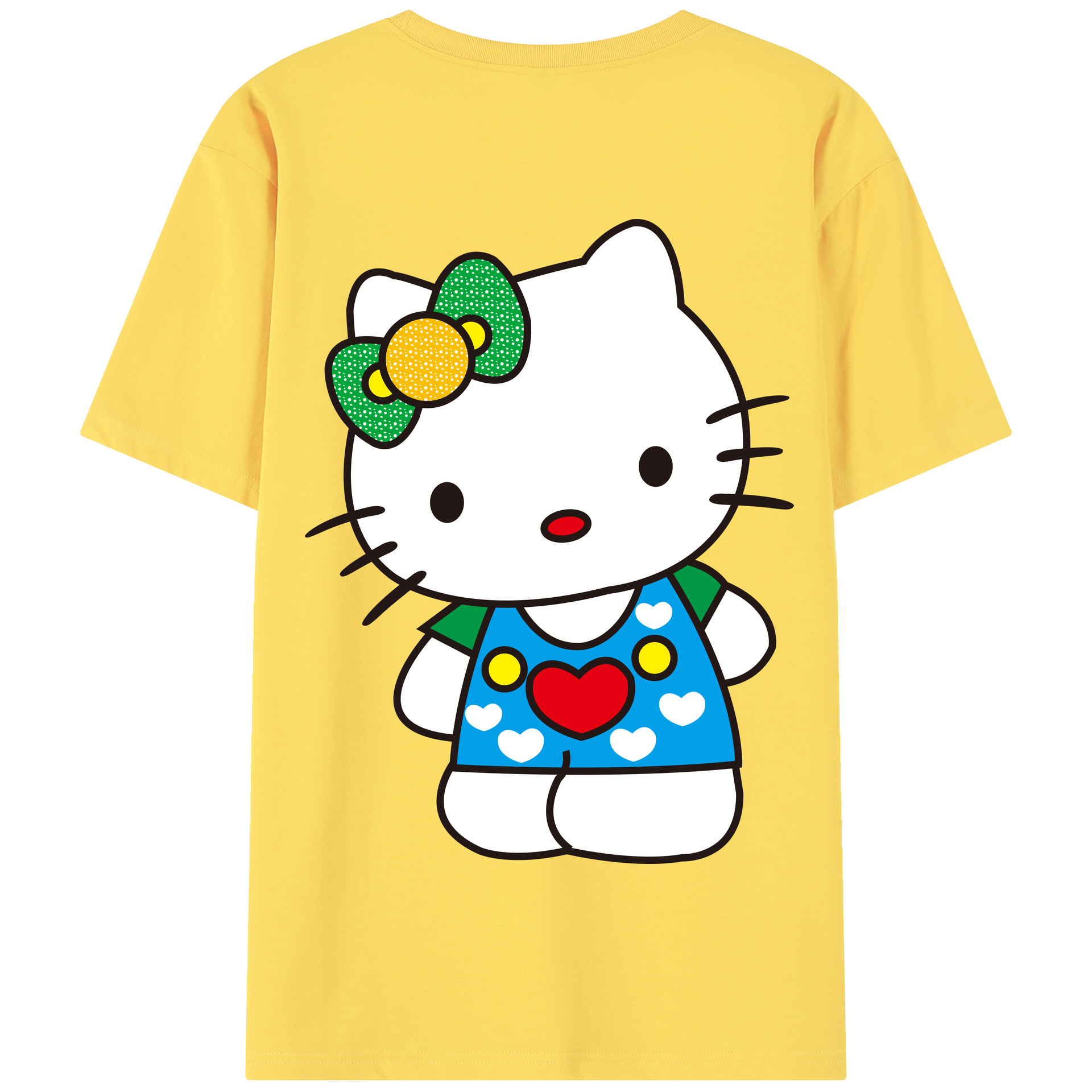 （画像用） Hello Kitty ハローキティ 綿100％半袖Tシャツ（背面プリント）